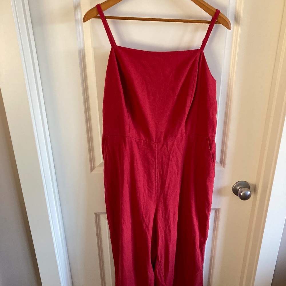 Old Navy Red Sleeveless Jumpsuit - Minimal Straps
